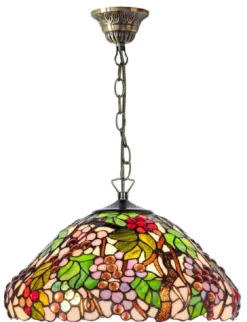 Casa Padrino Luxus Tiffany Hängeleuchte Mehrfarbig Ø 40 cm - Handgefertigte Pendelleuchte aus 729 Teilen