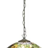 Casa Padrino Luxus Tiffany Hängeleuchte Mehrfarbig Ø 40 x H. 97 cm - Art Deco Tiffany Hängelampe - Wohnzimmer Hängeleuchte - Deko Hängeleuchte - Luxus Tiffany Leuchten - Art Deco Leuchten