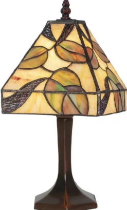 Casa Padrino Luxus Tiffany Hockerleuchte Mehrfarbig 15 x 15 x H. 31 cm - Tiffany Schreibtischleuchte - Tiffany Tischleuchte - Luxus Interior - Luxus Leuchten - Tiffany Leuchten