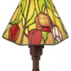 Casa Padrino Luxus Tiffany Tischleuchte / Hockerleuchte Rosen Mehrfarbig Ø 15 x H. 30 cm - Luxus Qualität