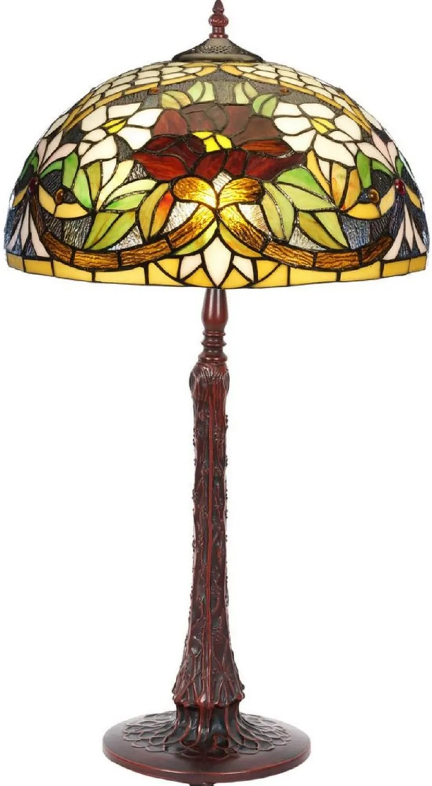 Casa Padrino Luxus Tiffany Tischleuchte Mehrfarbig Ø 50 x H. 72 cm - Tiffany Schreibtischleuchte - Wohnzimmer Deko Leuchte - Scheibtisch Deko Leuchte - Luxus Tiffany Leuchten