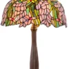 Casa Padrino Luxus Tiffany Tischleuchte Braun / Mehrfarbig Ø 40 x H. 62 cm - Deko Lampe aus 576 Teilen handgefertigt