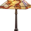 Casa Padrino Luxus Tiffany Tischleuchte Mehrfarbig 36 x 36 x H. 64 cm - Tiffany Schreibtischleuchte - Wohnzimmer Deko Leuchte - Scheibtisch Deko Leuchte - Luxus Tiffany Leuchten