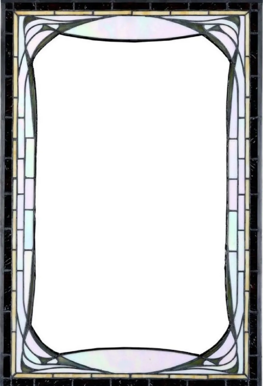 Casa Padrino Luxus Tiffany Wandspiegel Mehrfarbig 50 x H. 75 cm - Rechteckiger Jugendstil Wohnzimmer Spiegel - Schlafzimmer Spiegel - Garderoben Spiegel - Luxus Tiffany Möbel