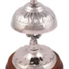 Casa Padrino Luxus Tischglocke Silber / Braun Ø 10 x H. 15 cm - Tischklingel - Service Glocke - Hotel & Gastronomie Accessoires