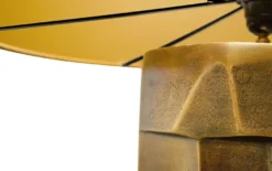 Casa Padrino Luxus Tischlampe in antik messing mit ockerfarbenen Lampenschirm 60,5 x H. 75 cm - Hotel Restaurant Lampen