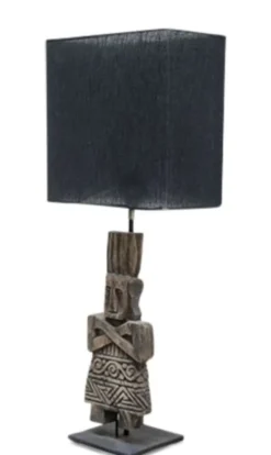 Casa Padrino Luxus Tischlampe mit schwarzem Lampenschirm 30 x 15 x H. 74 cm - Limited Edition