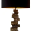 Casa Padrino Luxus Tischleuchte Schwarz / Vintage Messing H. 92 cm, B. 19 cm