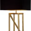 Casa Padrino Luxus Tischleuchte Vintage Messing / Schwarz H. 97 cm - Luxus Leuchten