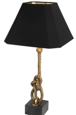 Casa Padrino Luxus Tischleuchte mit Granitsockel vintage messing / schwarz - Luxus Kollektion