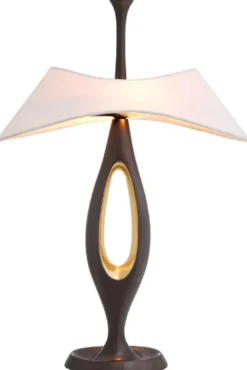 Casa Padrino Luxus Tischleuchte Rotguss / Messing / Weiß 41,5 x H. 63 cm - Messing Schreibtischleuchte mit Lampenschirm - Luxus Tischleuchten - Luxus Leuchten - Luxus Möbel - Luxus Interior