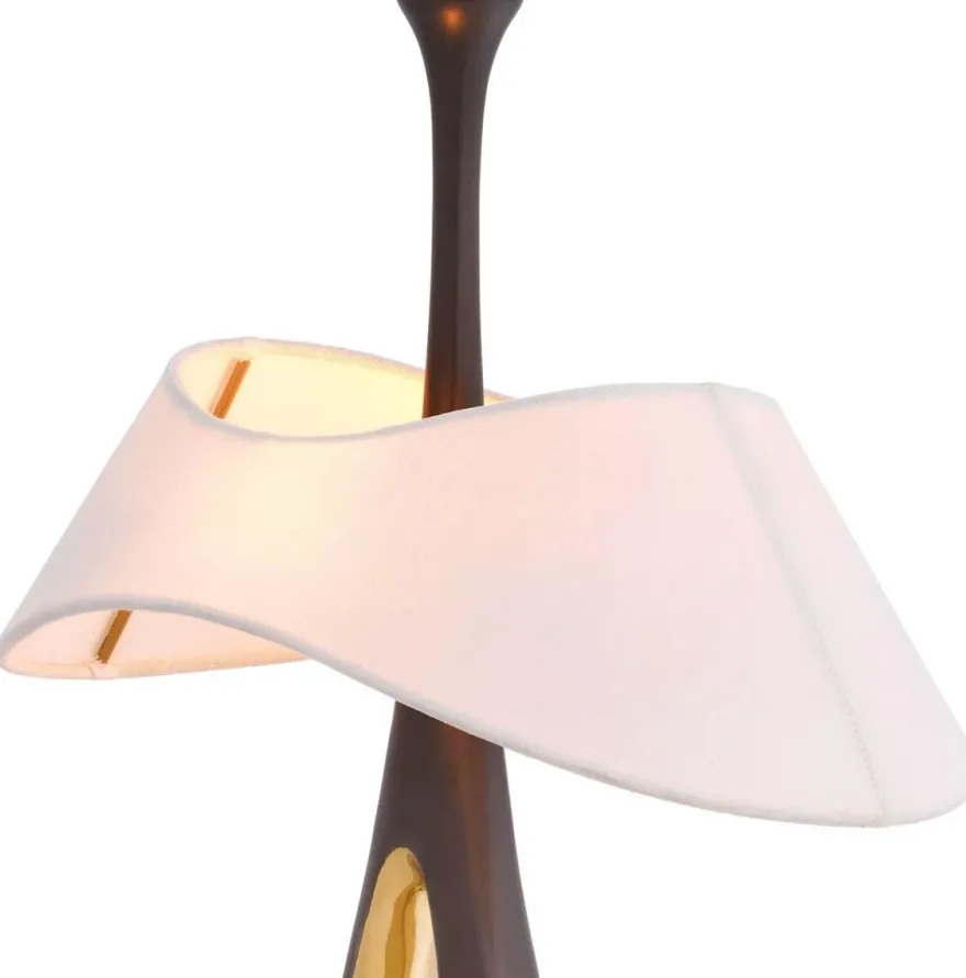 Casa Padrino Luxus Tischleuchte Rotguss / Messing / Weiß 41,5 x H. 63 cm - Messing Schreibtischleuchte mit Lampenschirm - Luxus Tischleuchten - Luxus Leuchten - Luxus Möbel - Luxus Interior
