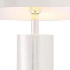 Casa Padrino Luxus Tischleuchte Silber / Schwarz Ø 50 x H. 70 cm - Tischlampe mit rundem Metall Lampenschirm