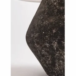 Casa Padrino Luxus Tischleuchte Schwarz / Cremeweiß H. 58,5 cm - Luxus Leuchten
