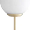 Casa Padrino Luxus Tischleuchte Antik Messingfarben / Weiß Ø 19 x H. 52 cm - Schreibtischleuchte mit rundem Glas Lampenschirm - Luxus Leuchten