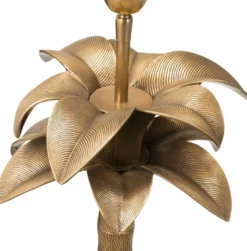 Casa Padrino Luxus Tischleuchte Palme Vintage Messing / Grün Ø 45 x H. 76 cm - Schreibtischleuchte im Palmen Design - Luxus Tischleuchten - Luxus Möbel - Luxus Qualität