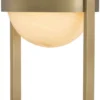 Casa Padrino Luxus Tischleuchte Antik Messingfarben / Weiß Ø 22 x H. 38 cm - Schreibtischleuchte mit rundem Glas Lampenschirm - Luxus Leuchten
