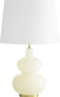 Casa Padrino Luxus Tischleuchte Alabaster / Antik Messingfarben / Weiß Ø 14 x H. 73 cm - Moderne Alabaster Schreibtschleuchte mit Lampenschirm - Luxus Kollektion