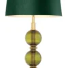 Casa Padrino Luxus Tischleuchte Grün / Gold Ø 50 x H. 105 cm - Wohnzimmer Tischlampe mit mundgeblasenem Glas