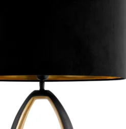 Casa Padrino Luxus Tischleuchte Rotguss / Gold / Schwarz Ø 50,5 x H. 86,5 cm - Runde Schreibtischleuchte mit Granitsockel und Samt Lampenschirm - Luxus Leuchten - Luxus Möbel - Luxus Interior