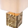 Casa Padrino Luxus Tischleuchte Vintage Messing / Creme 35 x 35 x H. 62 cm - Schreibtischleuchte mit quadratischem Samt Lampenschirm - Luxus Tischleuchten - Luxus Schreibtischleuchten