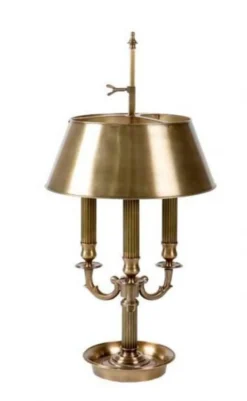 Casa Padrino Luxus Tischleuchte im Banker Stil Antik Messing, Durchmesser 34 x H 68 cm
