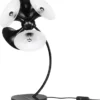 Casa Padrino Luxus Tischleuchte Schwarz / Weiß 41 x 41 x H. 77 cm - Schreibtischlampe - Aluminium Lampe mit Marmorfuß - Wohnzimmer Lampe - Büro Lampe