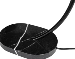 Casa Padrino Luxus Tischleuchte Schwarz / Weiß 41 x 41 x H. 77 cm - Schreibtischlampe - Aluminium Lampe mit Marmorfuß - Wohnzimmer Lampe - Büro Lampe