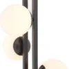 Casa Padrino Luxus Tischleuchte Bronzefarben / Weiß 35 x 37,5 x H. 65,5 cm - Elegante Schreibtischleuchte mit runden Glas Lampnschirmen - Luxus Leuchten