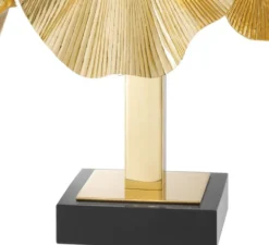 Casa Padrino Luxus Tischleuchte Messingfarben / Schwarz 55 x 38 x H. 88 cm - Designer Lampe mit Granitsockel