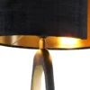 Casa Padrino Luxus Tischleuchte Schwarz / Messingfarben / Gold Ø 32 x H. 85 cm - Moderne Schreibtischleuchte mit Granitsockel - Luxus Leuchten