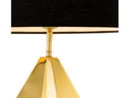 Casa Padrino Luxus Tischleuchte im Barock Stil, Messing poliert, 72 cm Höhe, Schirm Schwarz