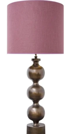 Casa Padrino Luxus Tischleuchte Antik Bronze / Altrosa 60 x H. 136 cm - Luxus Qualität