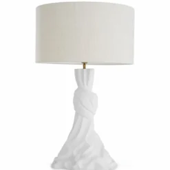Casa Padrino Luxus Tischleuchte Weiß / Creme H. 88 cm - Runde Schreibtischleuchte - Luxus Leuchten