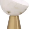 Casa Padrino Luxus Tischleuchte Antik Messing / Alabaster Ø 30 x H. 45 cm - Runde Metall Schreibtschleuchte mit Alabaster Lampenschirmen - Luxus Leuchten - Luxus Möbel - Luxus Interior