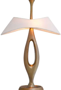 Casa Padrino Luxus Tischleuchte Vintage Messing / Weiß 41,5 x H. 63 cm - Messing Schreibtischleuchte mit Lampenschirm - Luxus Tischleuchten - Luxus Leuchten - Luxus Möbel - Luxus Interior