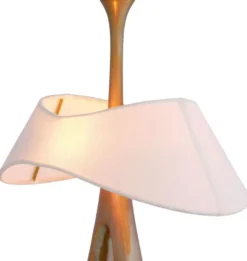 Casa Padrino Luxus Tischleuchte Vintage Messing / Weiß 41,5 x H. 63 cm - Messing Schreibtischleuchte mit Lampenschirm - Luxus Tischleuchten - Luxus Leuchten - Luxus Möbel - Luxus Interior