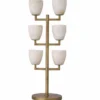 Casa Padrino Luxus Tischleuchte Messing / Alabaster H. 81 cm - Luxus Leuchten