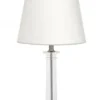 Casa Padrino Luxus Tischleuchte aus Nickel und Kristallglas, Durchmesser 13 x 35 x H 70 cm