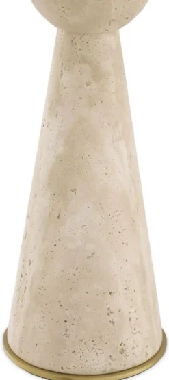 Casa Padrino Luxus Tischleuchte Beige / Antik Messing / Creme 40 x 40 x H. 78,5 cm - Travertin Schreibtischleuchte mit sechseckigem Lampenschirm - Luxus Tischleuchten - Luxus Schreibtischleuchten