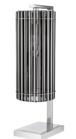 Casa Padrino Luxus Tischleuchte im edlen Nickel Design - 23 x 16,5 x 66 cm - Massive Ausführung