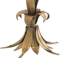 Casa Padrino Luxus Tischleuchte Vintage Messingfarben Ø 38 x H. 66,5 cm - Designer Wohnzimmerlampe im Palmen Design