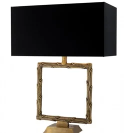 Casa Padrino Luxus Tischleuchte aus Messing, 25,5 x 40 x H 52,5 cm, edle Hotel Leuchte in Messingfarben