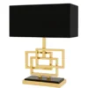 Casa Padrino Luxus Tischleuchte Gold / Lampenschirm Schwarz 48 x 40 cm - Leuchte - Luxury Collection