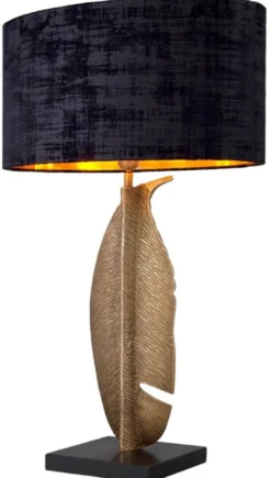 Casa Padrino Luxus Tischleuchte Vintage Messing / Schwarz 50 x 30 x H. 76,5 cm - Schreibtischleuchte mit ovalem Lampenschirm und Granitsockel - Luxus Tischleuchten - Luxus Schreibtischleuchten