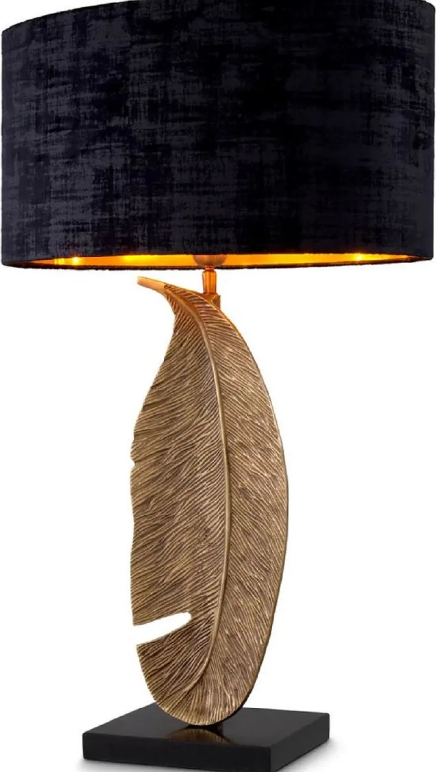 Casa Padrino Luxus Tischleuchte Vintage Messing / Schwarz 50 x 30 x H. 76,5 cm - Schreibtischleuchte mit ovalem Lampenschirm und Granitsockel - Luxus Tischleuchten - Luxus Schreibtischleuchten
