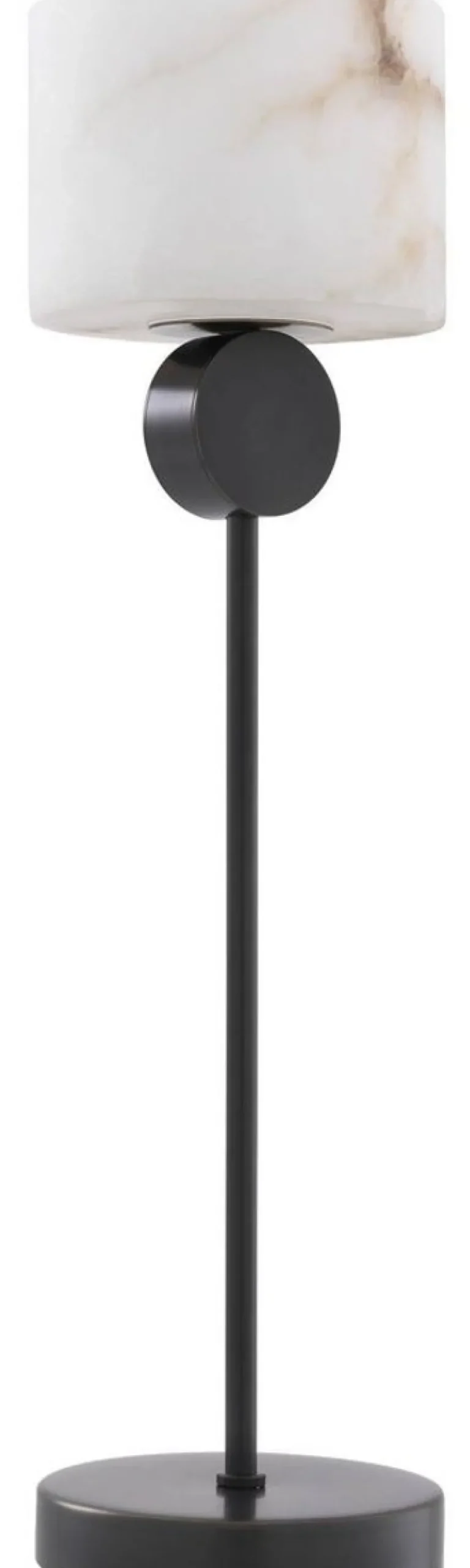Casa Padrino Luxus Tischleuchte Bronze / Alabaster Ø 20 x H. 76 cm - Moderne Tischlampe mit rundem Alabaster Lampenschirm - Luxus Leuchten