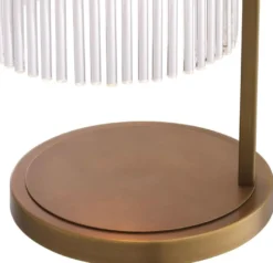 Casa Padrino Luxus Tischleuchte Antik Messingfarben 28 x 23,5 x H. 60,5 cm - Elegante Schreibtschleuchte im Retro Stil - Luxus Kollektion