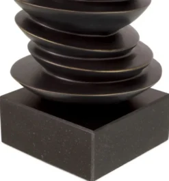 Casa Padrino Luxus Tischleuchte Schwarz / Bronze Ø 44 x H. 80,5 cm - Schreibtischleuchte mit rundem Lampenschirm und Granitsockel - Luxus Tischleuchten - Luxus Schreibtischleuchten