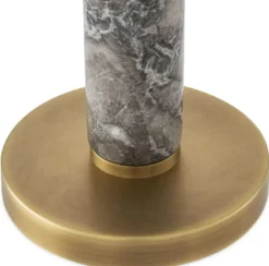 Casa Padrino Luxus Tischleuchte Grau / Antik Messing / Weiß Ø 21 x H. 41 cm - Schreibtischleuchte mit hochwertigem Marmor und Glas Lampenschirm - Luxus Leuchten - Luxus Möbel - Luxus Interior